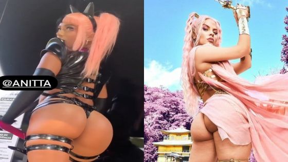 Anitta e luísa sonza rebolando e mostrando a bunda em bastidores de clipe