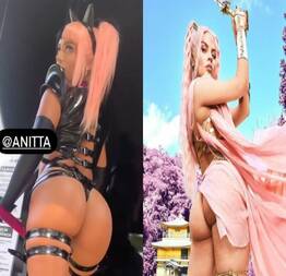 Anitta e luísa sonza rebolando e mostrando a bunda em bastidores de clipe