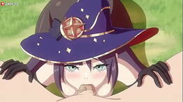 Hentai genshin impact - Mona chupando um pau grande e grosso